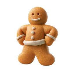 Gingerbread Man Cookie Icon - Festive Holiday 3D