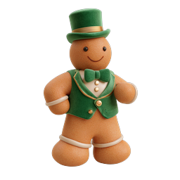 Festive Gingerbread Man Icon - Clay Style Holiday Character