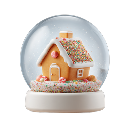 Gingerbread House Snow Globe Christmas Icon