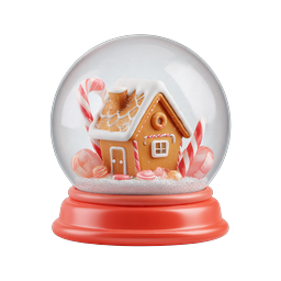 Festive Gingerbread House Snow Globe Christmas Icon