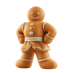 Gingerbread Strongman Christmas Cookie 3D Icon
