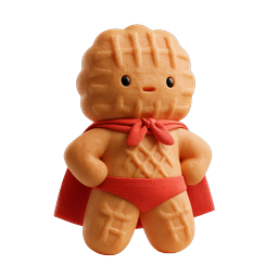 Adorable Gingerbread Superhero Cookie Icon - 3D Rendered