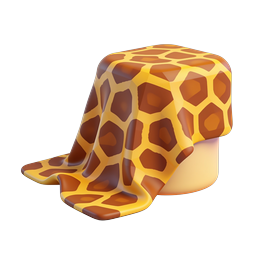 Giraffe Pattern Draped Cloth Cube Icon - Realistic 3D