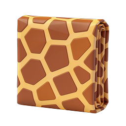 Giraffe Print Folded Fabric Icon | 3D Texture