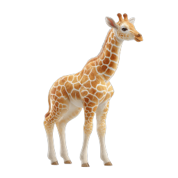 Realistic Giraffe Icon - Wildlife 3D Animal Illustration