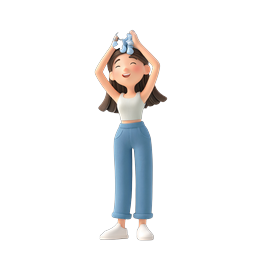 Icona 3D di una bambina felice che gioca con gli schizzi d'acqua