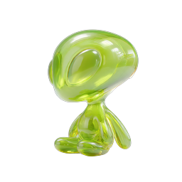 Translucent Green Glass Alien Character Icon