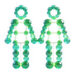 Glass Bead People Icon - Translucent Green 3D Figures