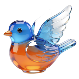 Glass Bird Crystal Figurine Icon - 3D Nature Design