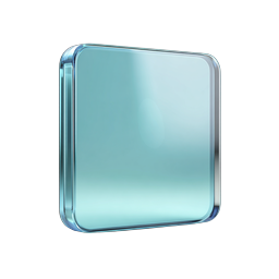 3D Glass Blue Button Icon - Modern UI Element