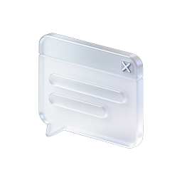Glass Chat Bubble Icon - Transparent 3D Message