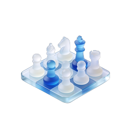 Glass Chess Board 3D Icon - Strategy & Gaming