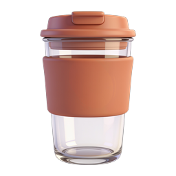 Glass Coffee Cup with Terracotta Sleeve Icon