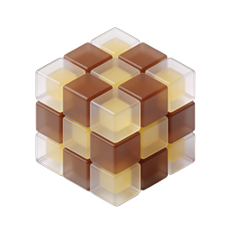 Glass Cube Puzzle 3D Icon | Isometric Geometric Design