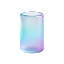 Iridescent Glass Cylinder 3D Icon | Holographic Design