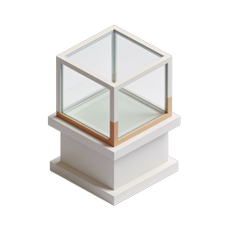 Glass Display Case Icon - Museum Vitrine Pedestal