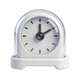 Glass Dome Clock Icon - 3D Realistic Time Piece