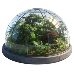 Glass Dome Greenhouse Tropical Garden Icon
