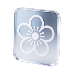 Icono de flor de vidrio | Elemento de diseño floral 3D