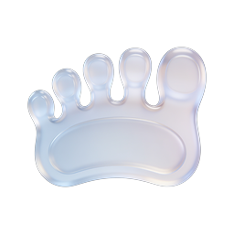 Ícone 3D de pé de vidro premium | Design de cristal iridescente