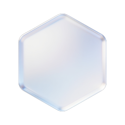 Glass Hexagon Icon - Premium 3D Crystal Shape