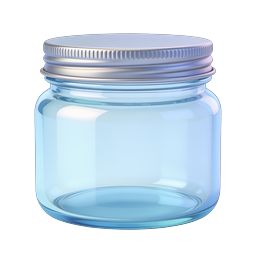 ไอคอนโหลแก้วพร้อมฝาโลหะ - 3D Render
