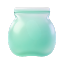 Translucent Glass Jar Icon | 3D Mint Green Container