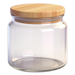Glass Jar with Wooden Lid - Realistic 3D Icon