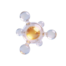 Glass Molecule Icon - 3D Scientific Molecular Structure