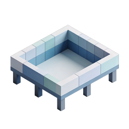 Isometric Glass Pool 3D Icon - Modern Design