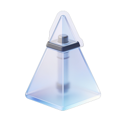 Transparentes Glaspyramiden 3D-Icon | Premium Blaues Design