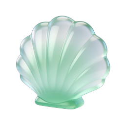 Glass Seashell Icon | Transparent Ocean Shell Design