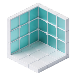 ไอคอน 3D รูปห้องอาบน้ำกระจกสมัยใหม่แบบ Isometric