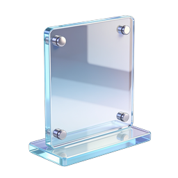 Glass Sign Holder Icon - Transparent Display Stand