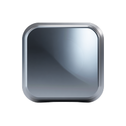 Glossy 3D Glass Square Button Icon - Premium UI Design