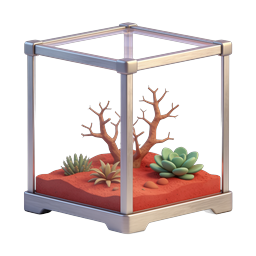 3D-Icon: Glasterrarium mit Sukkulenten