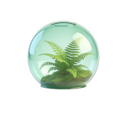 Glass Terrarium with Fern Plant - Eco Nature Icon