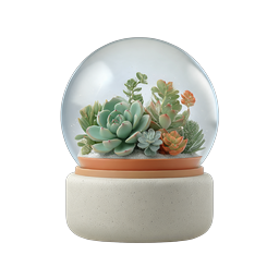 Glass Terrarium Succulent Plant 3D Icon