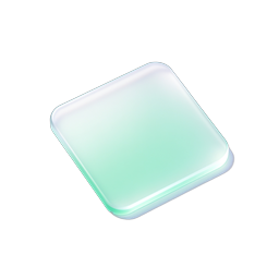 3D Glasfliesen-Icon - Isometrisches mintgrünes Design