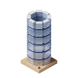 Isometric Glass Tower Building Icon - Modern Architecture