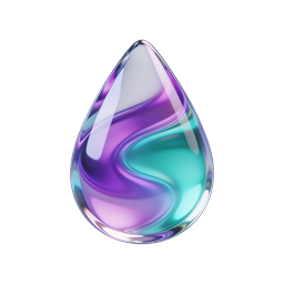 Colorful Glass Water Droplet Icon - Realistic 3D Design