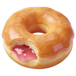 Glazed Donut with Strawberry Jam Filling Icon