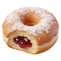 Glazed Jelly-Filled Donut Icon | 3D Realistic Dessert