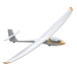 Sleek Glider Aircraft Icon for Aviation Projects