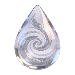 Glitter Water Droplet Icon - Realistic 3D Render