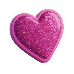 Glitzerndes rosa 3D-Herz-Icon | Funkelndes Liebe-Symbol