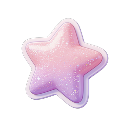 Glittery Pink Purple 3D Star - Premium Icon for Apps