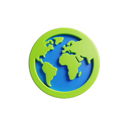3D Globe Earth Icon | Global Planet App Icon Design