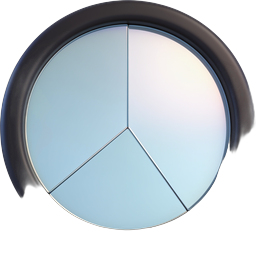 Glossy 3D Circle Icon | Premium Reflective Design