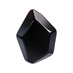 Glossy Black 3D Cube Icon - Premium Geometric Shape